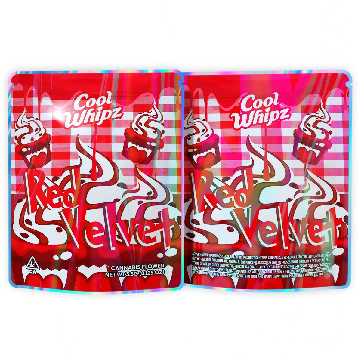 Red Velvet Cupcake 3.5G Mylar Bags