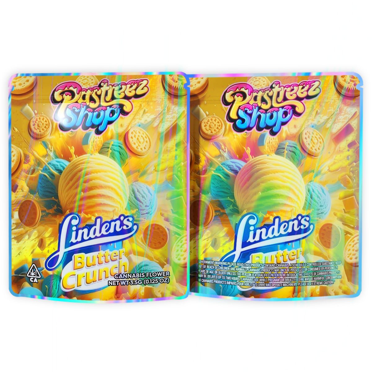 Linden's Butter Crunch 3.5G Mylar Bags