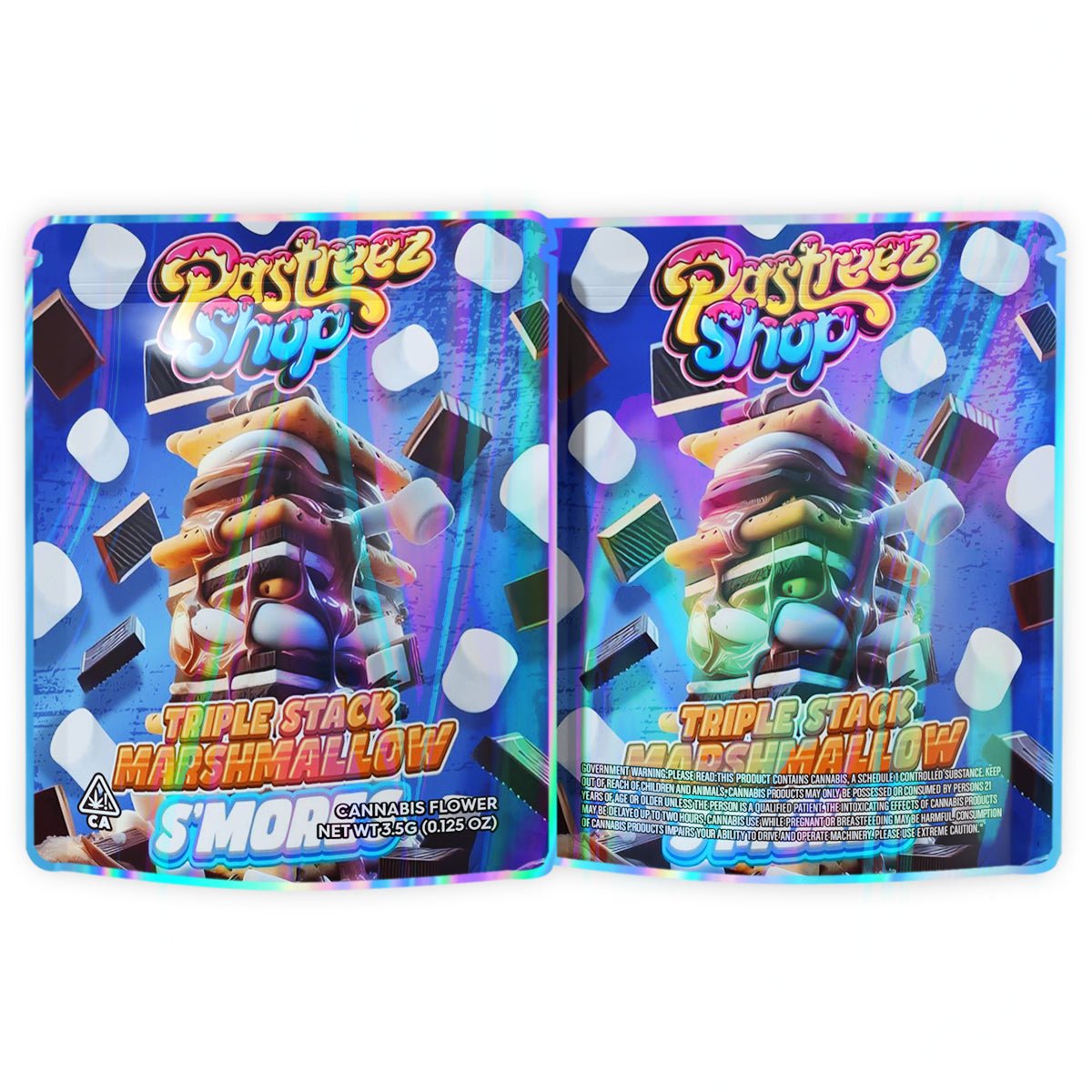 Triple Stack Marshmallow S'mores 3.5G Mylar Bags