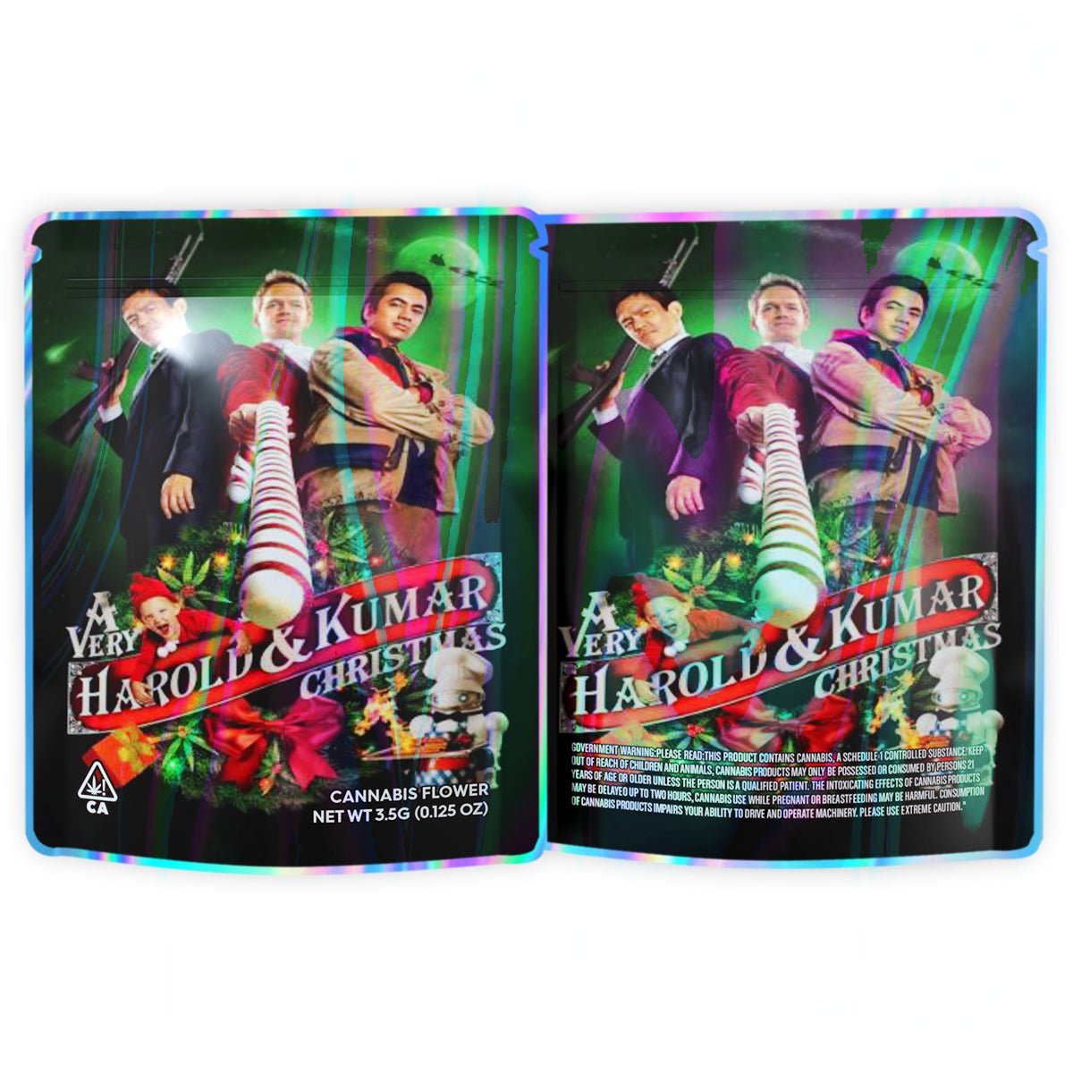 Harold & Kumar Christmas 3.5G Mylar Bags