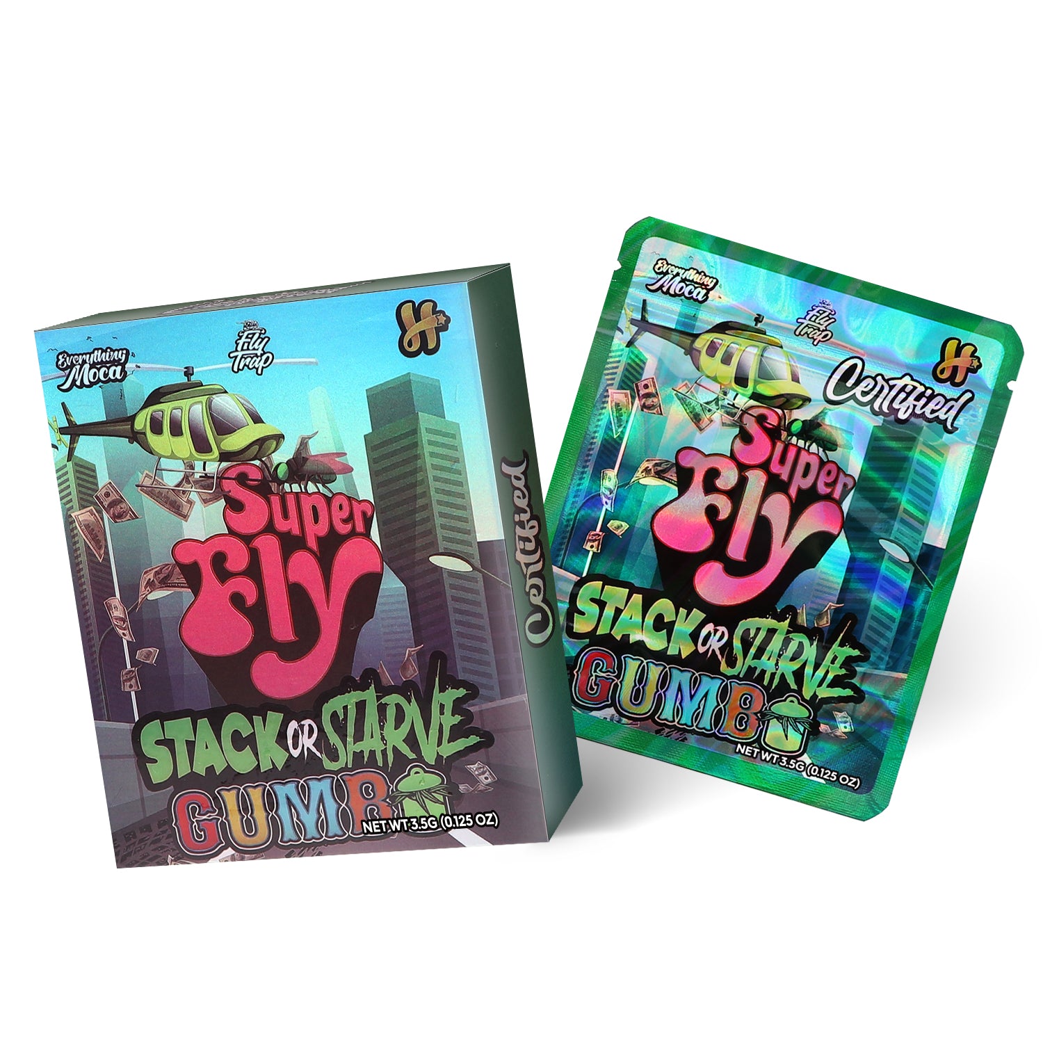 Super Fly Gumebo 3.5G Mylar Bag With Box