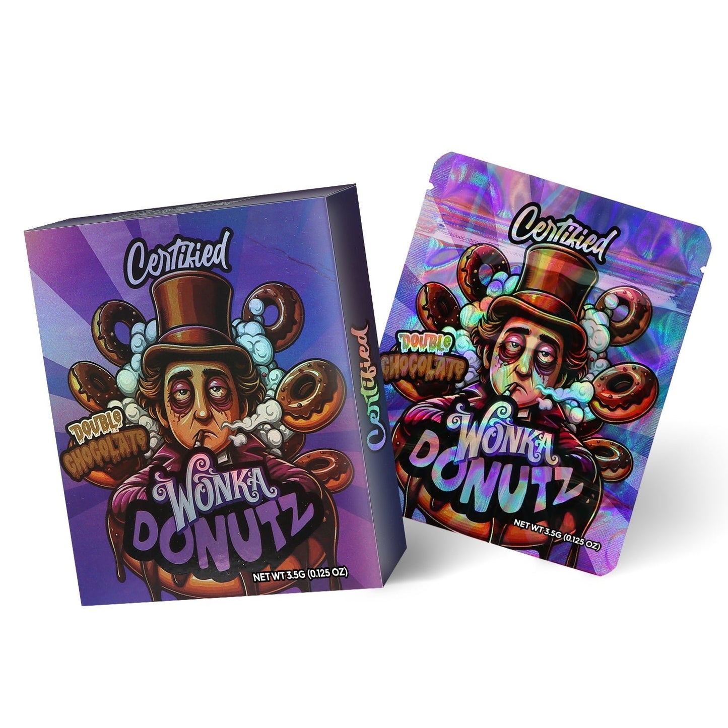 Certified Double Chocolate Donutz 3.5G Mylar Bag With Box