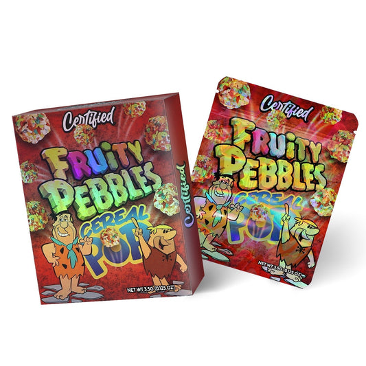 Certified Fruity Pebbles Cereal POP 3.5G Mylar Bag With Box