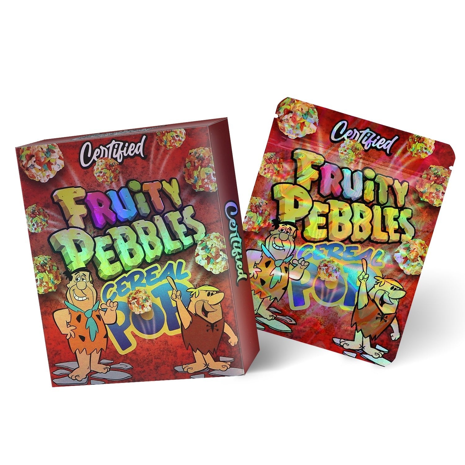 Certified Fruity Pebbles Cereal POP 3.5G Mylar Bag With Box