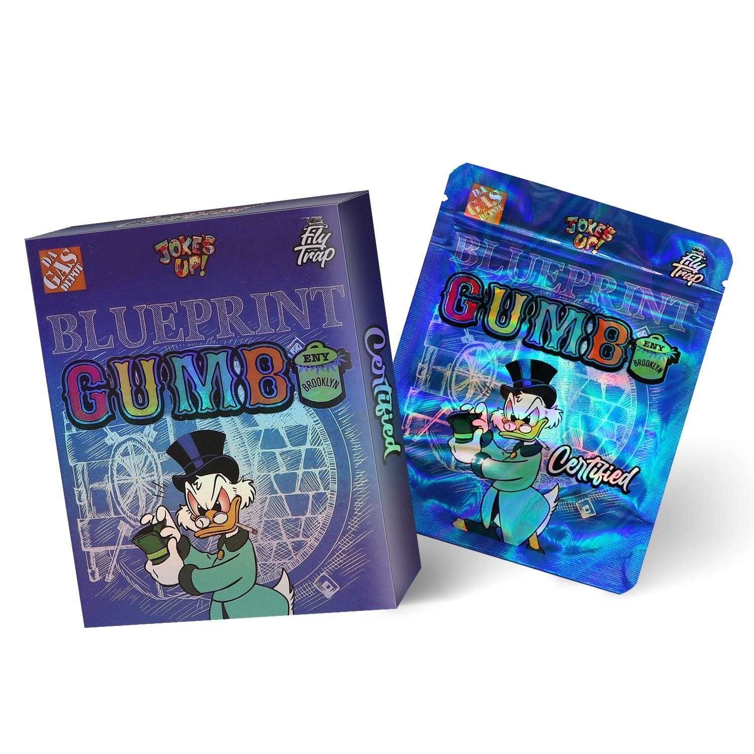 Fly Trap Blueprint Gumbo 3.5G Mylar Bag With Box