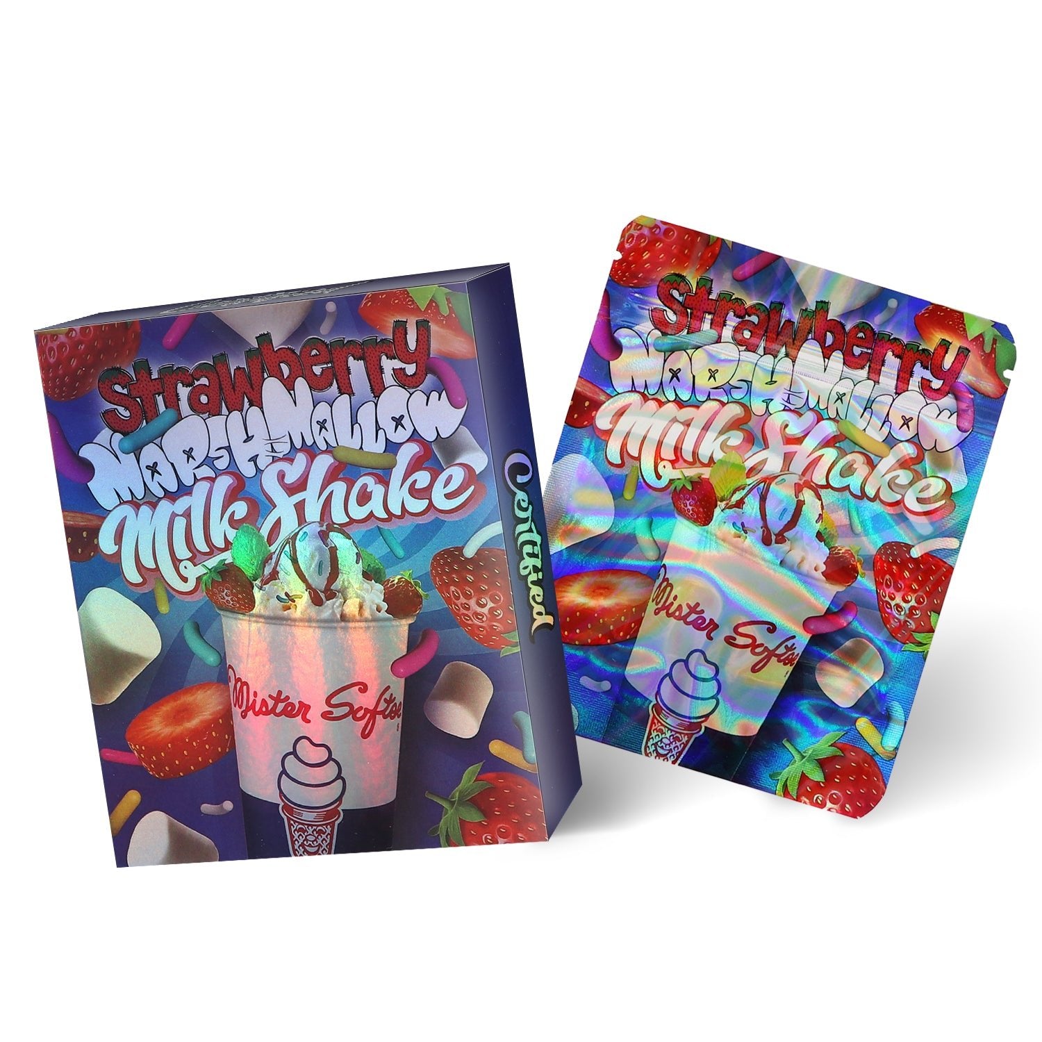 Certified Strawberry Marshmallow Milk Shake 3.5G Mylar Bag With Box