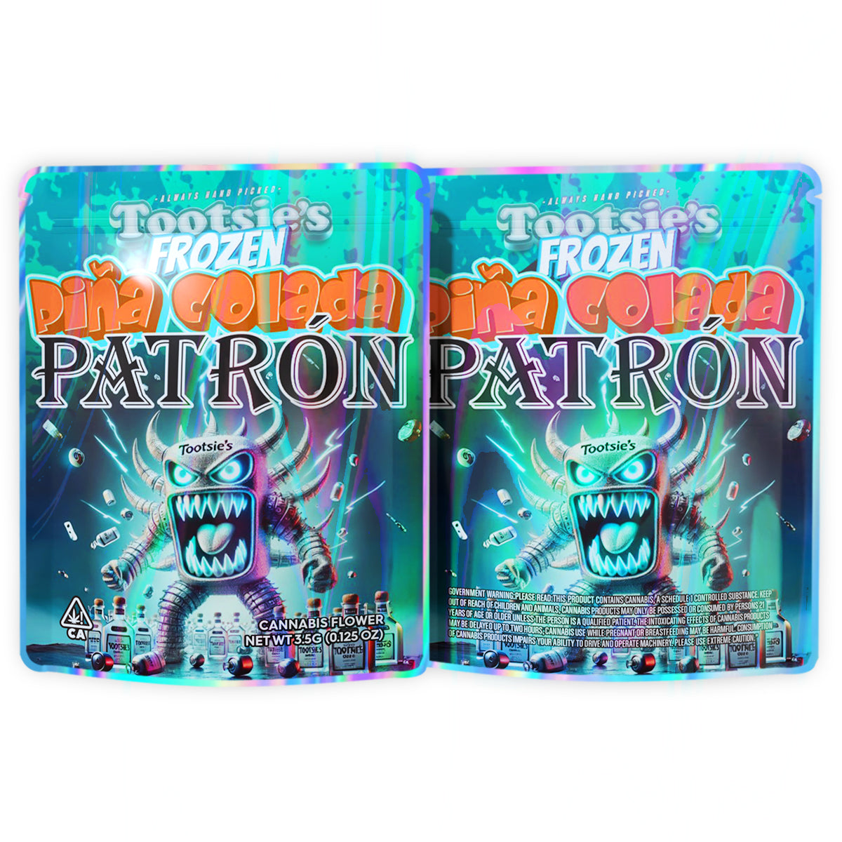Pina Colada Patron 3.5G Mylar Bags