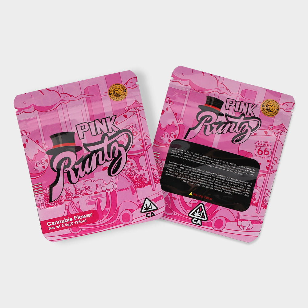 Pink Runty 3.5G Mylar Bags