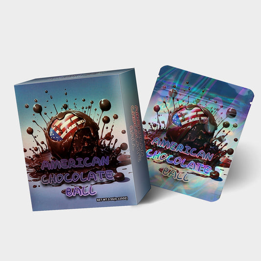 American Chocolate Ball 3.5G Mylar Bag With Box