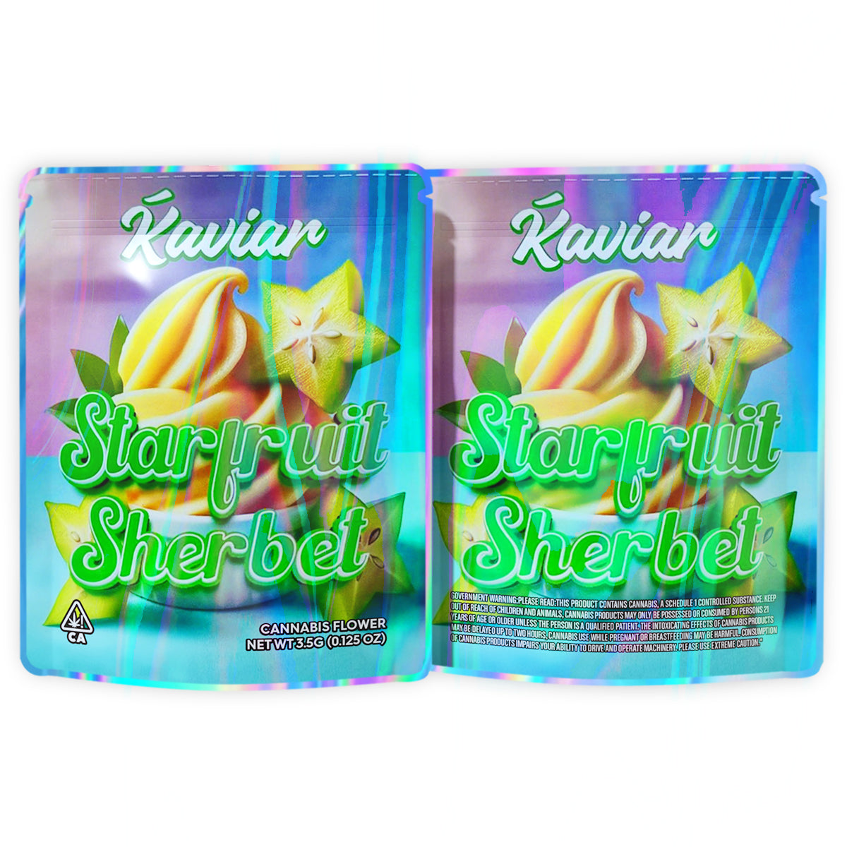 Starfruit Sherbet 3.5G Mylar Bags