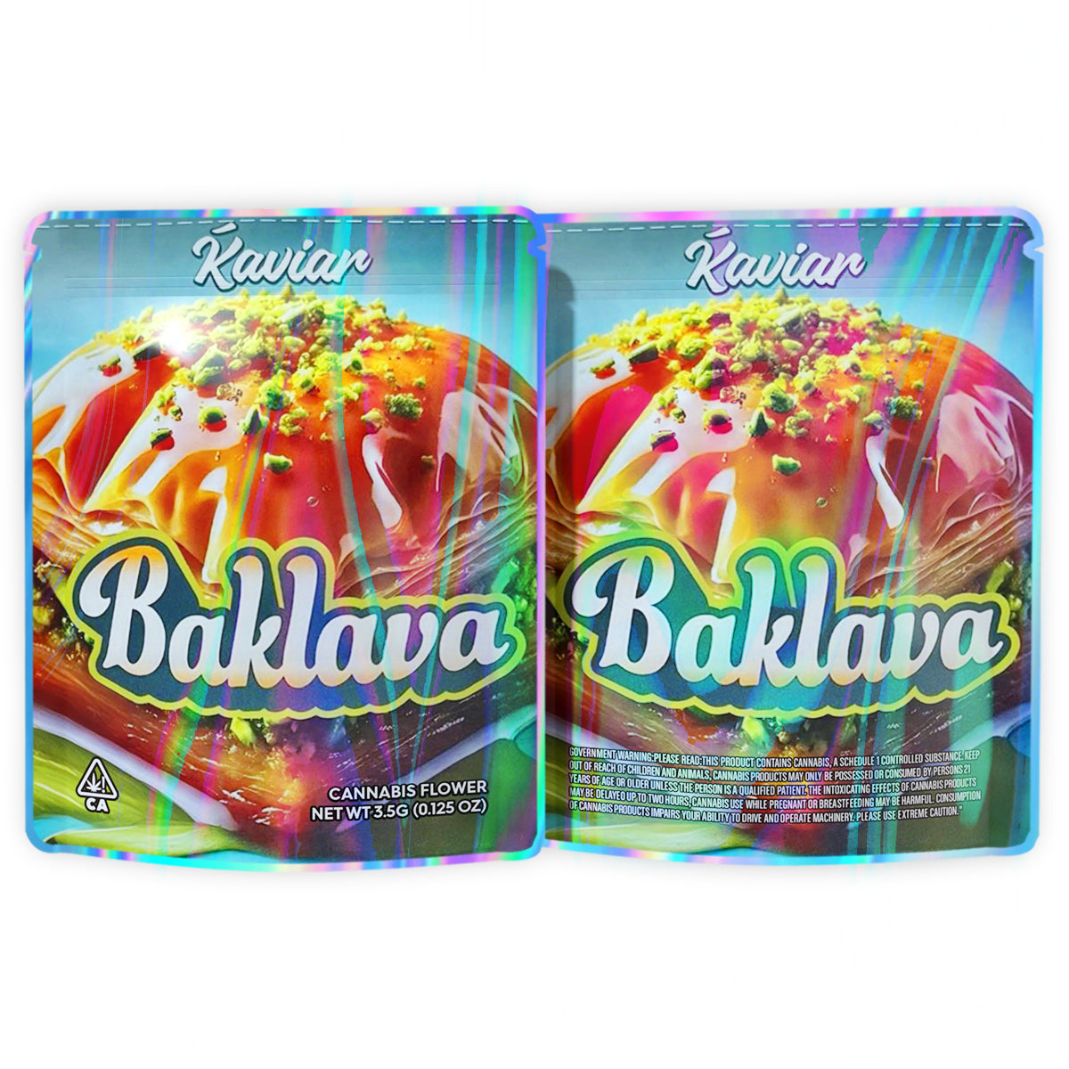 Baklava 3.5G Mylar Bags
