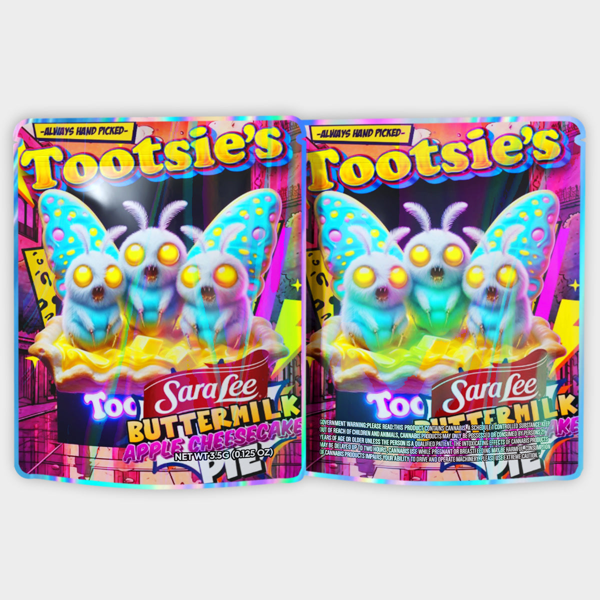 Tootsie's Sara Lee Butter Milk Apple Cheesecake 3.5G Mylar Bags