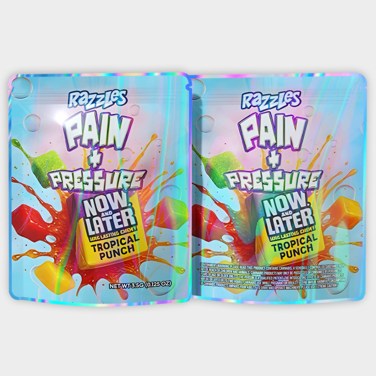 Razzles Pain Pressure Now And Later Tropical Punch 3.5G Mylar Bags