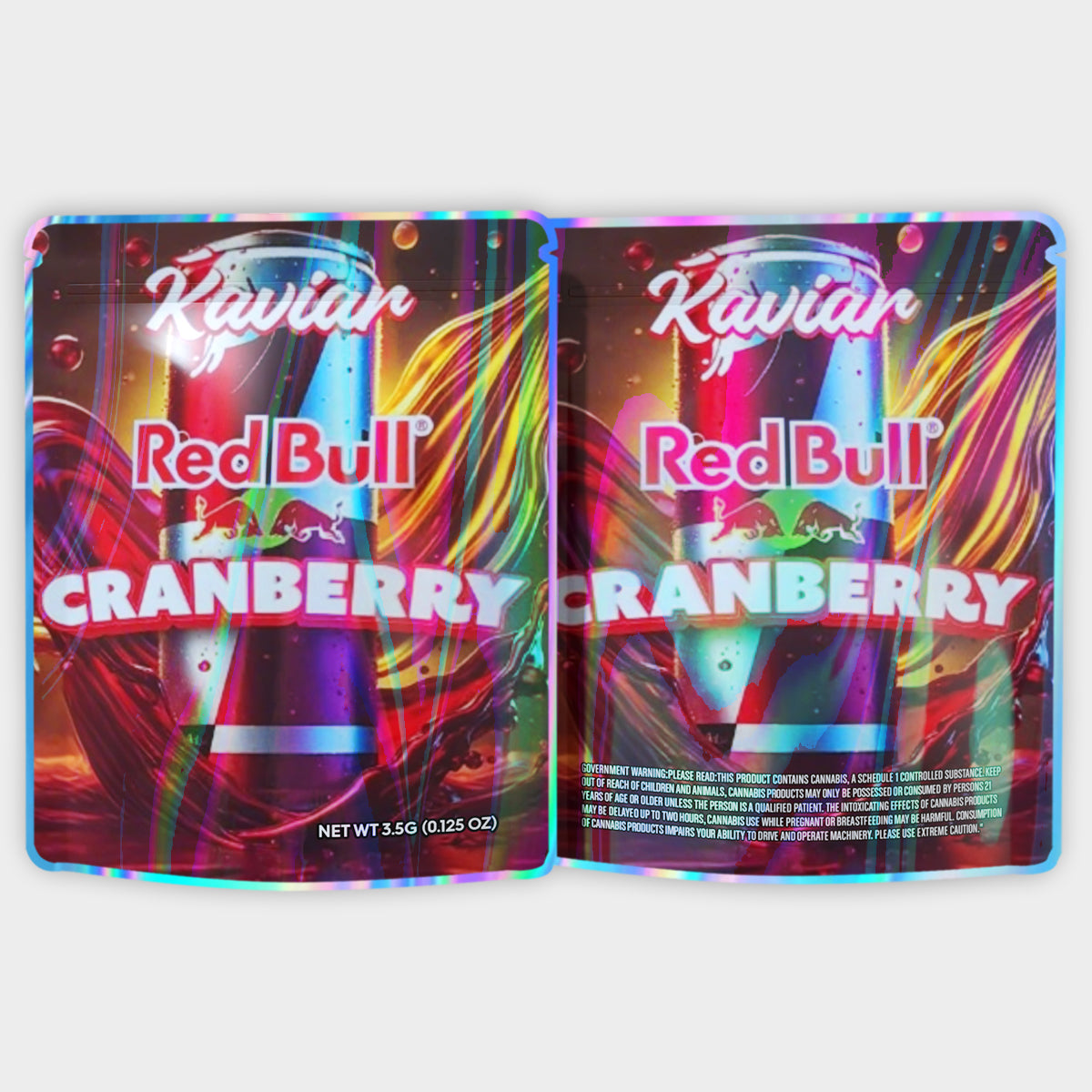 Kavian Red Bull Cranberry 3.5G Mylar Bags