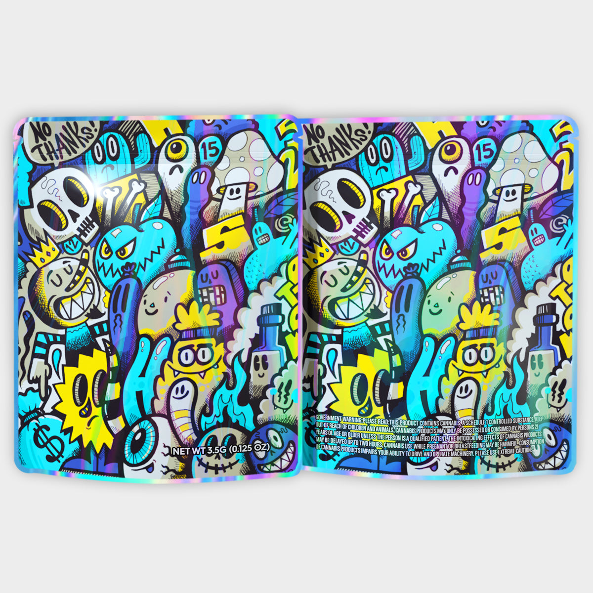 No Thanks 3.5G Mylar Bags