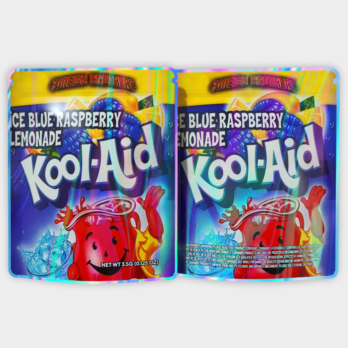 Kool Aid Blue Raspberry Lemonade 3.5G Mylar Bags