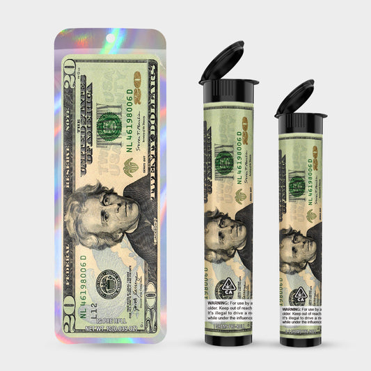 $20 1g 0.5g Labeled Pre-Roll Tubes with Bag