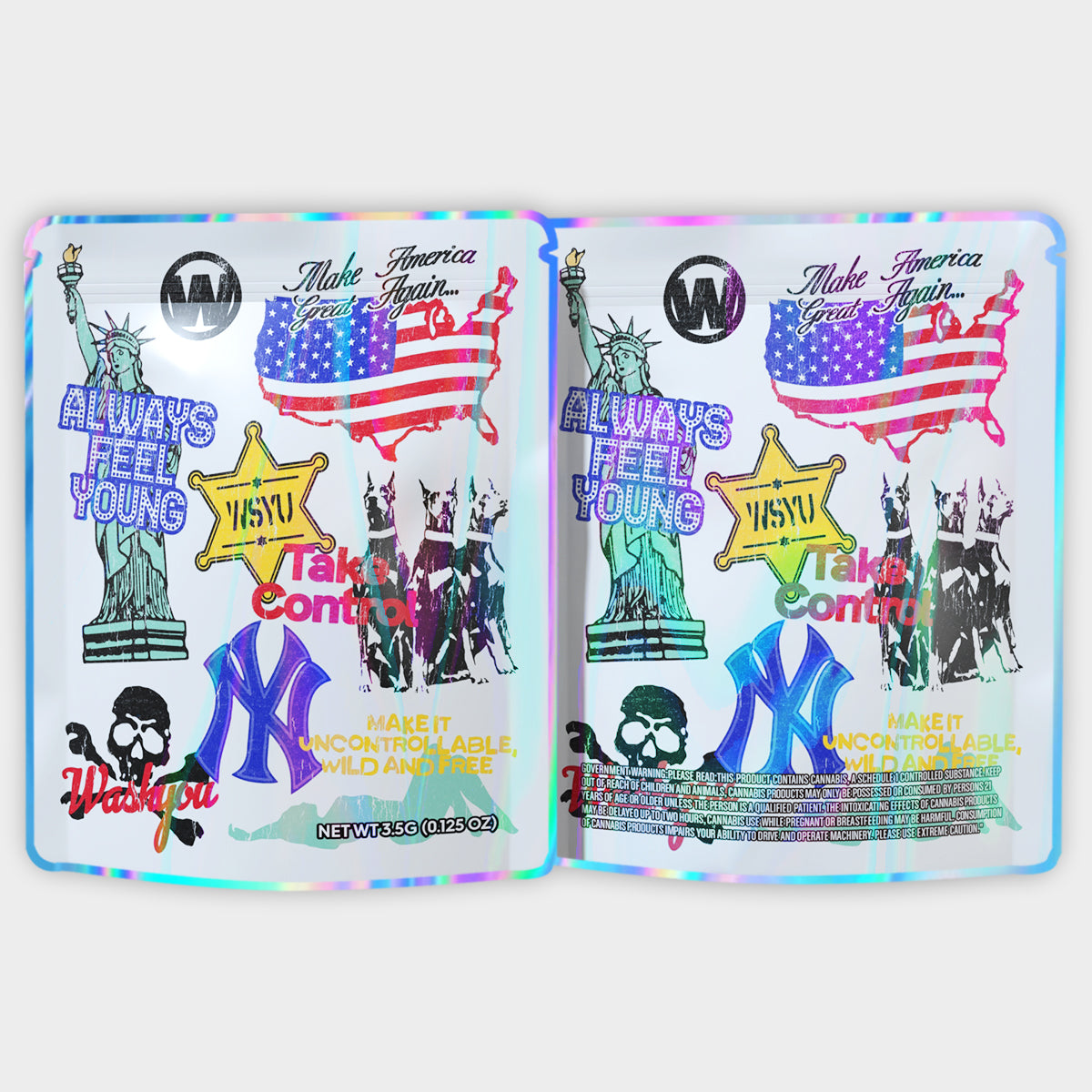 Always Feel Young 3.5G Mylar Bags