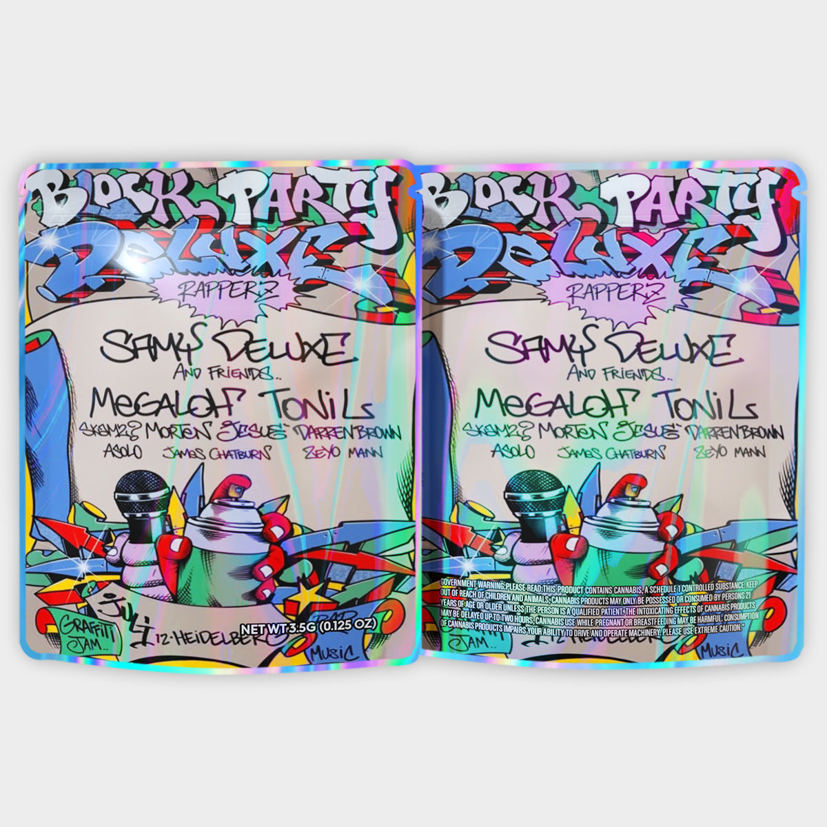 Block Party Deluxe Rapperz 3.5G Mylar Bags