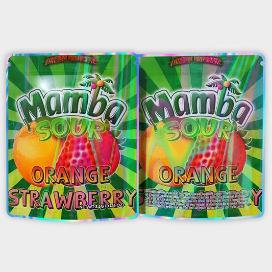 Mamba Sour Orange Strawberry 3.5G Mylar Bags