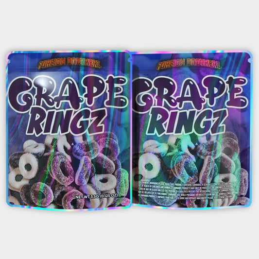 Grape Ringz 3.5G Mylar Bags