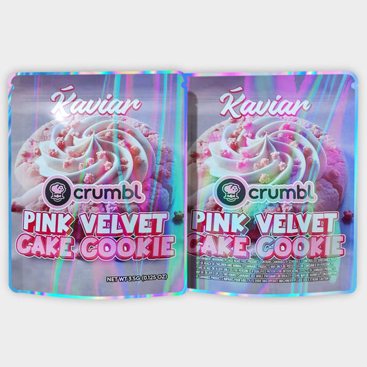 Kaviar Crumbl Pink Velvet Cake Cookie 3.5G Mylar Bags