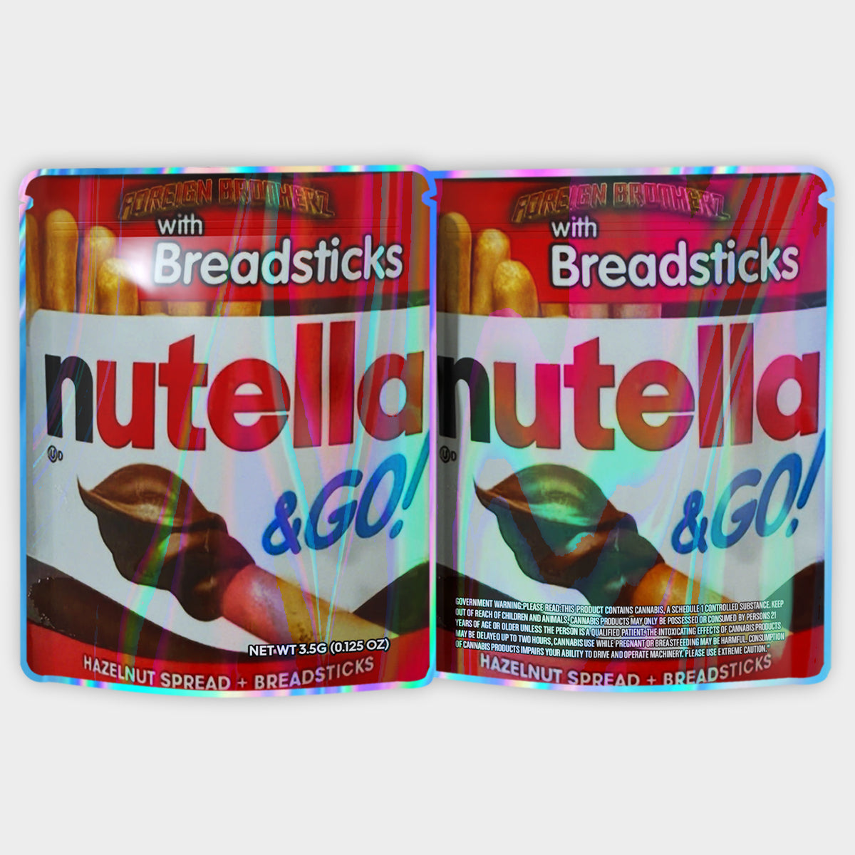Nutella & Go with Breadsticks 3.5G Mylar Bags