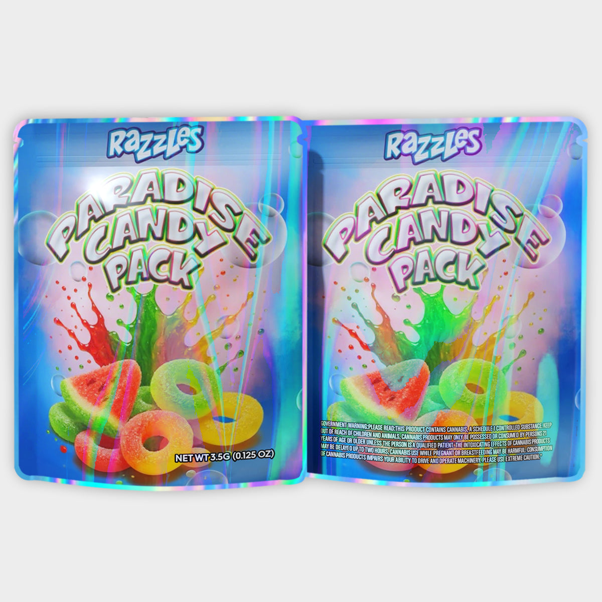 Razzles Paradise Candy Pack 3.5G Mylar Bags