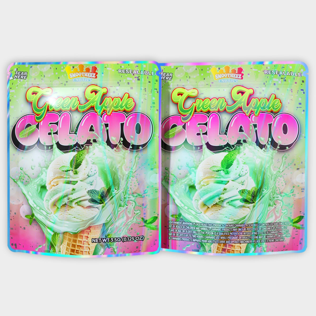 Green Apple Gelato 3.5G Mylar Bags