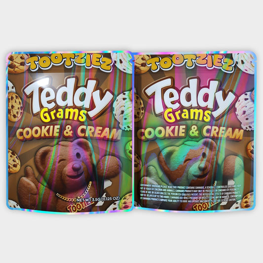 Tootziez Teddy Grams Cookie & Cream 3.5G Mylar Bags