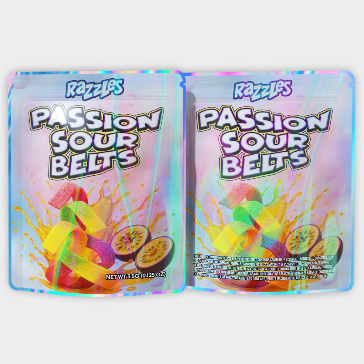 Razzles Passion Sour Belts 3.5G Mylar Bags