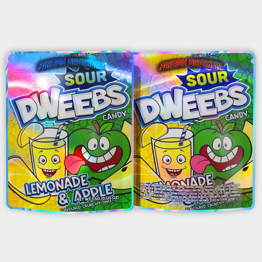 Sour Dweebs Candy Lemonade & Apple 3.5G Mylar Bags