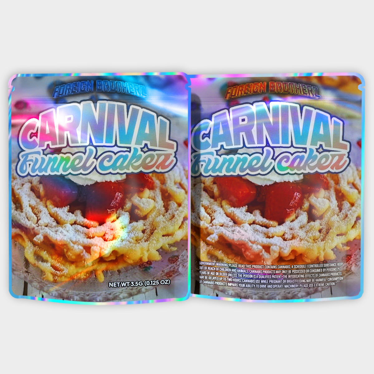 Carnival Funnel Cakez 3.5G Mylar Bags