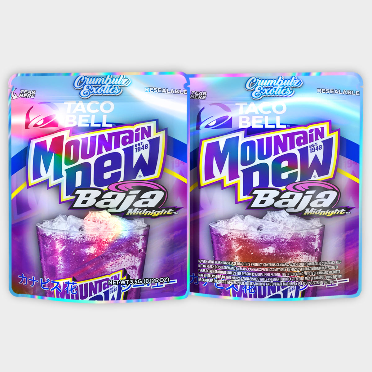 Mountain Dew Baja Midnight 3.5G Mylar Bags