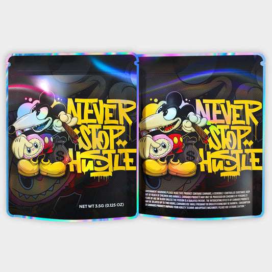 Never Stop Hustle 3.5G Mylar Bags