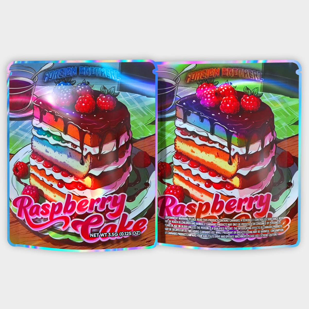 Raspberry Cake 3.5G Mylar Bags