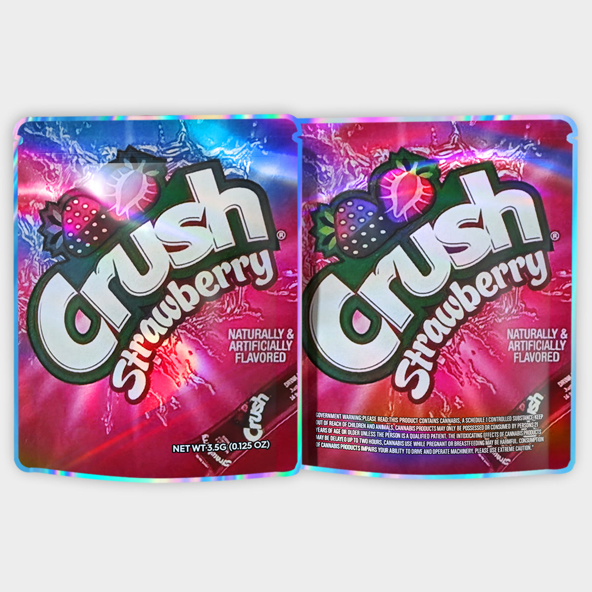 Crush Strawberry 3.5G Mylar Bags