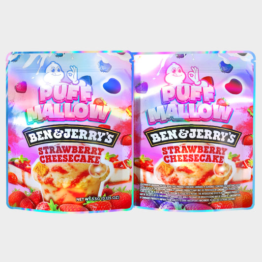 Puff Mallow Ben & Jerry's Strawberry Cheesecake 3.5G Mylar Bags