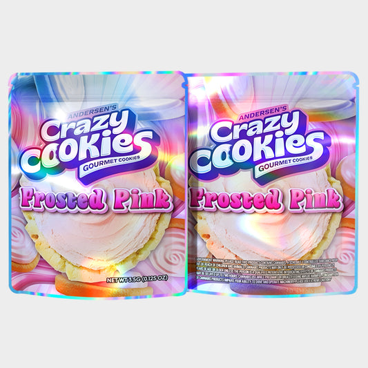 Crazy Cookies Frosted Pink 3.5G Mylar Bags