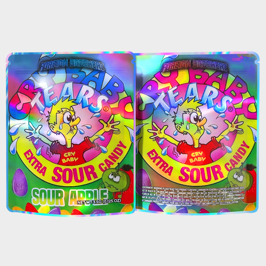Cry Baby Tears Sour Apple 3.5G Mylar Bags