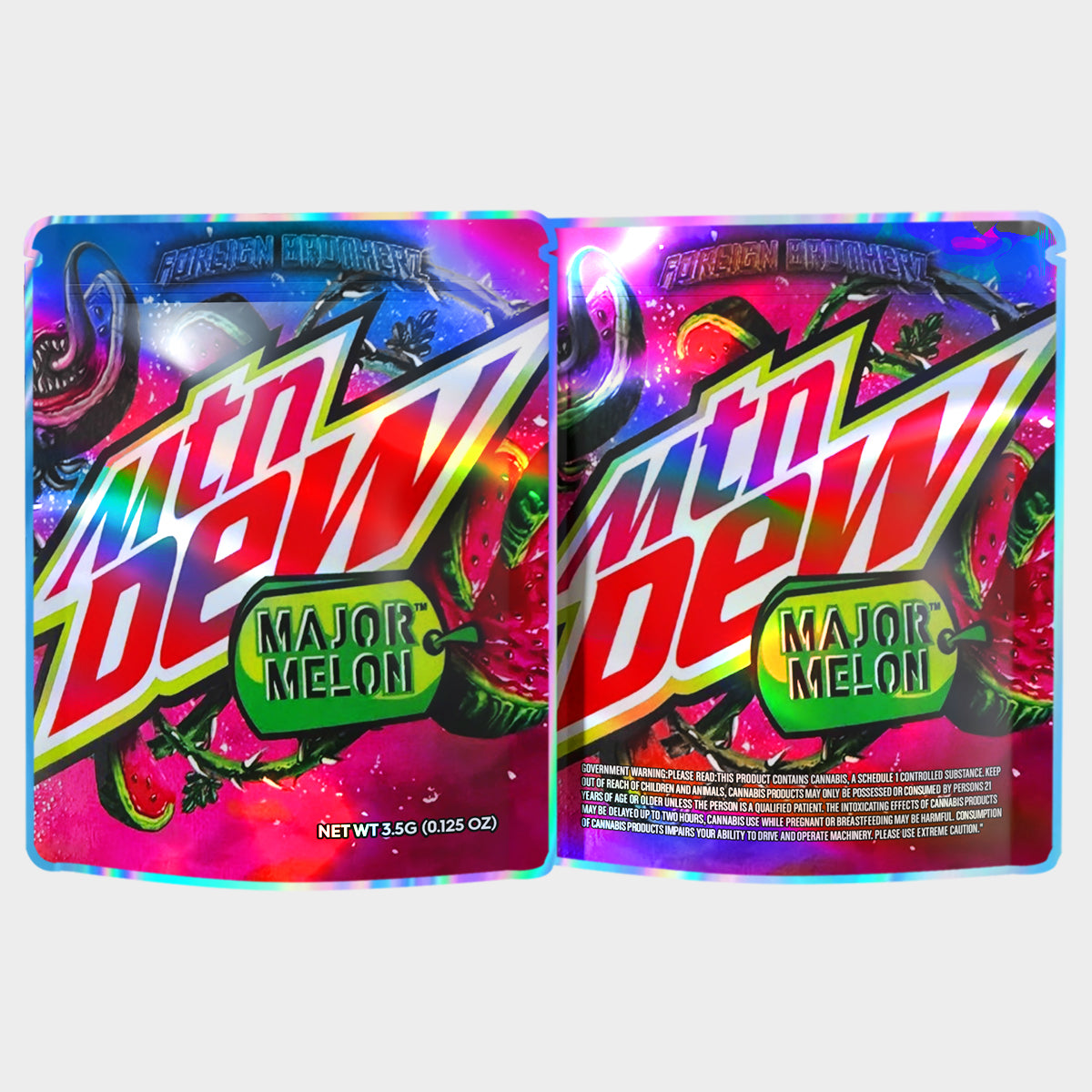 Mtn Dew Major Melon 3.5G Mylar Bags