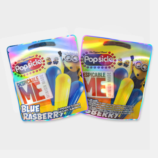 Pop Sicle Blue Rasberry Mylar Bag 16 Oz (1lb)