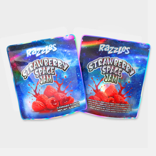 Razzles Strawberry Space Jam Mylar Bag 16 Oz (1lb)