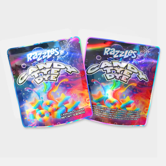 Razzles Candy Tye Dye Mylar Bag 16 Oz (1lb)