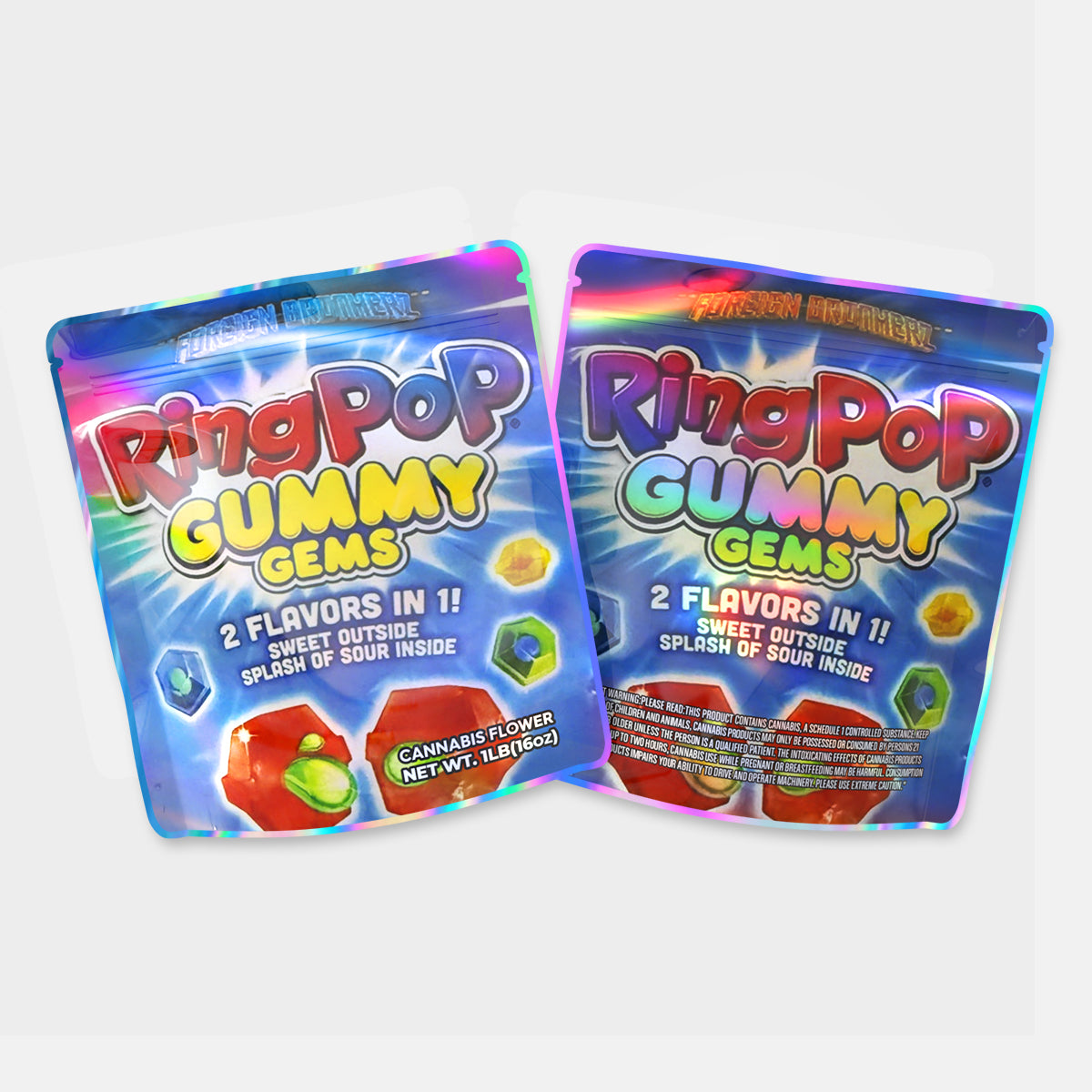 Ring Pop Gummy Gems Mylar Bag 16 Oz (1lb)