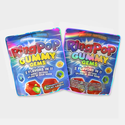 Ring Pop Gummy Gems Mylar Bag 16 Oz (1lb)