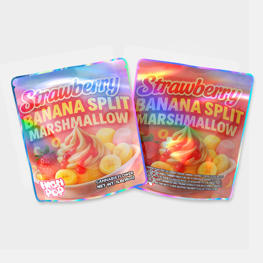 Strawberry Banana Split Marshmallow Mylar Bag 16 Oz (1lb)