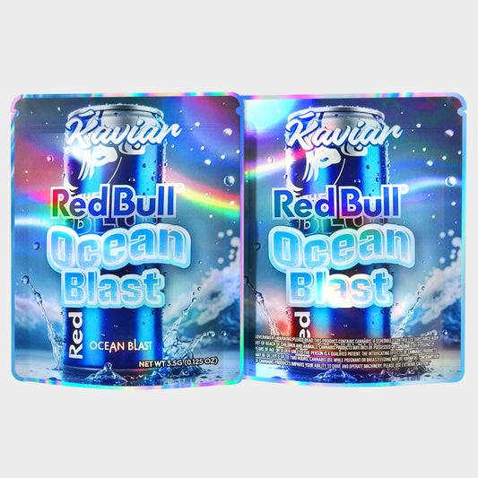 Kaviar Red Bull Ocean Blast 3.5G Mylar Bags