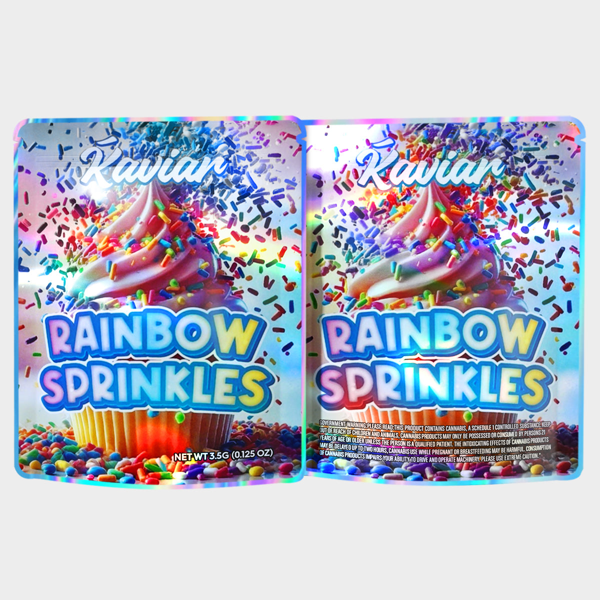 Kaviar Rainbow Sprinkles 3.5G Mylar Bags