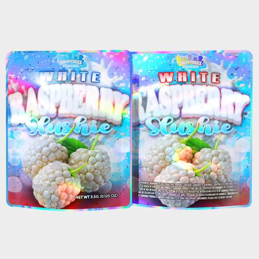 White Raspberry Slus Hie 3.5G Mylar Bags